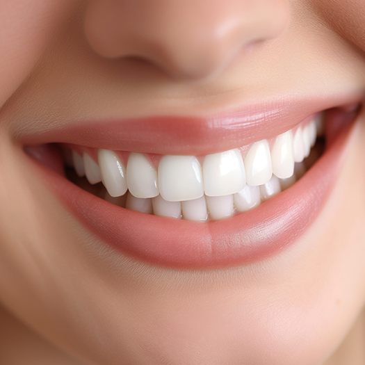 Close-up of woman’s smile with perfect teeth