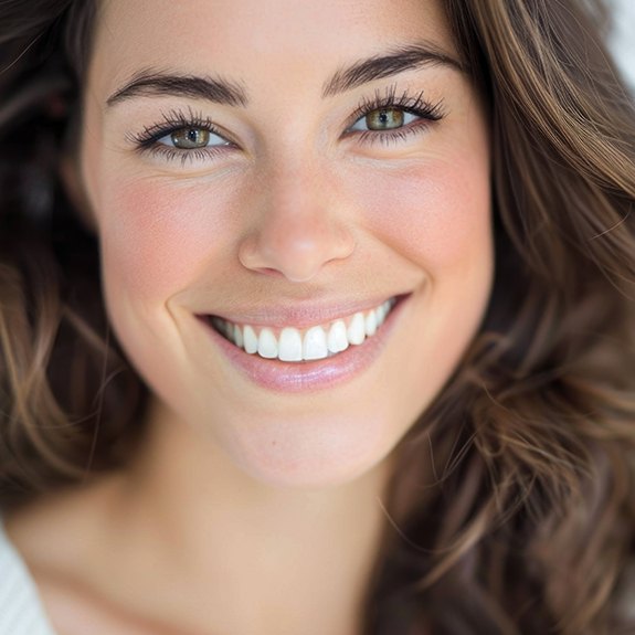 Portrait of smiling woman with attractive smile