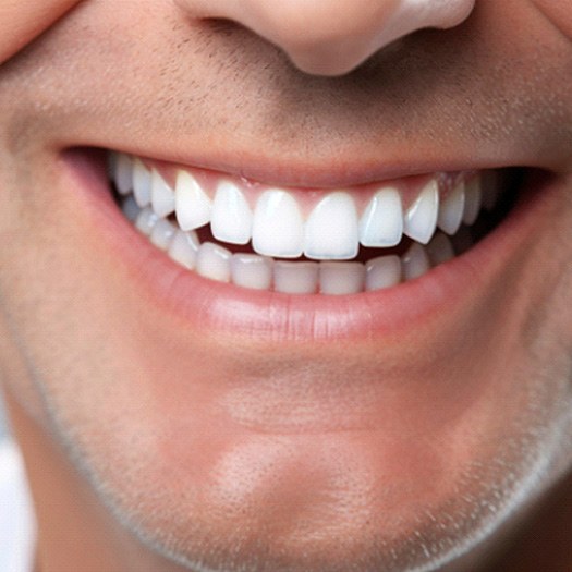 Close-up of man’s attractive, bright smile